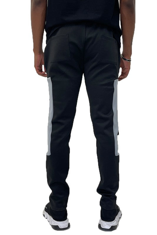 SQUARE BLOCK TRACK PANTS   GREY