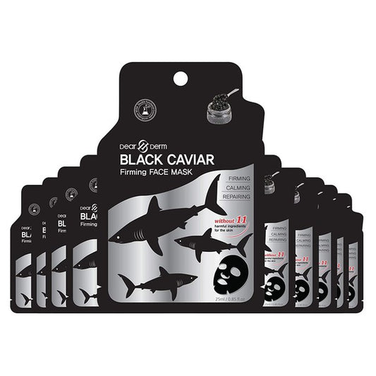 10P-Black Caviar Firming Repair Face Mask Sheet