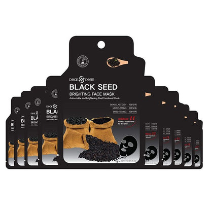 10P-Black Seed Brightening Face Mask Pack Sheet