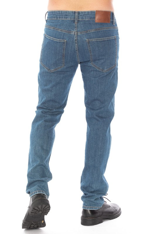 DENIM JEANS STRAIGHT SKINNY SLIM COTTON STRETCH