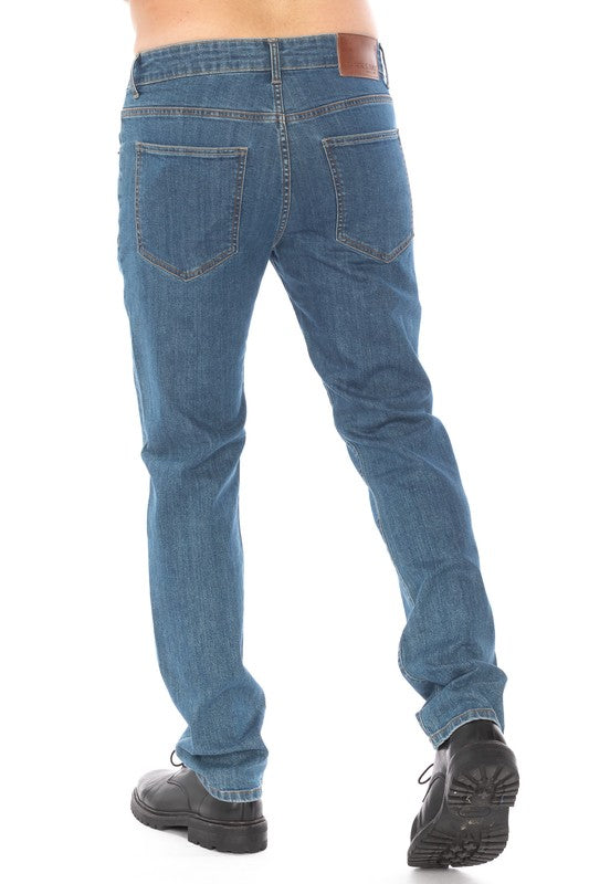 DENIM JEANS STRAIGHT SKINNY SLIM COTTON STRETCH