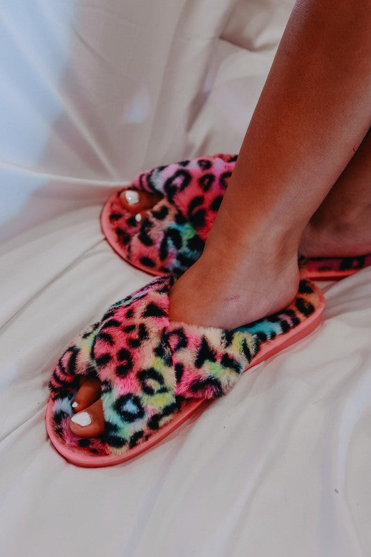 RAINBOW Leopard Slippers