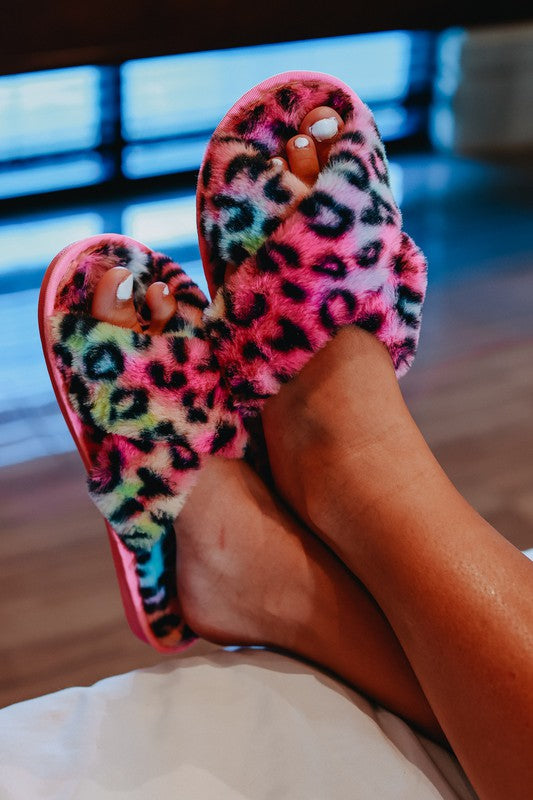 RAINBOW Leopard Slippers