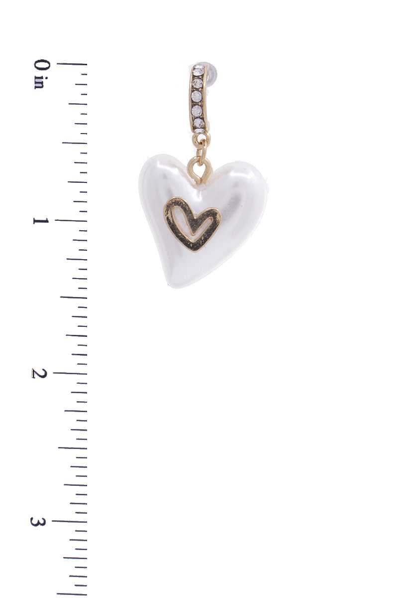 Pearl Heart Dangle Earring