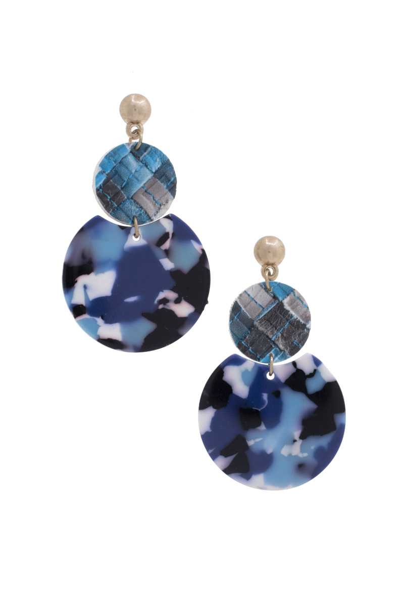 Acetate Round Dangle Earring