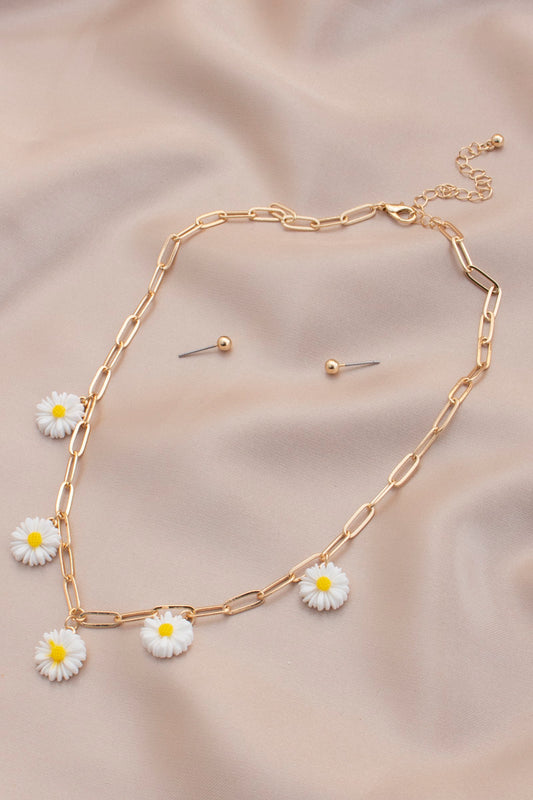 Flower Station Oval Link Necklace