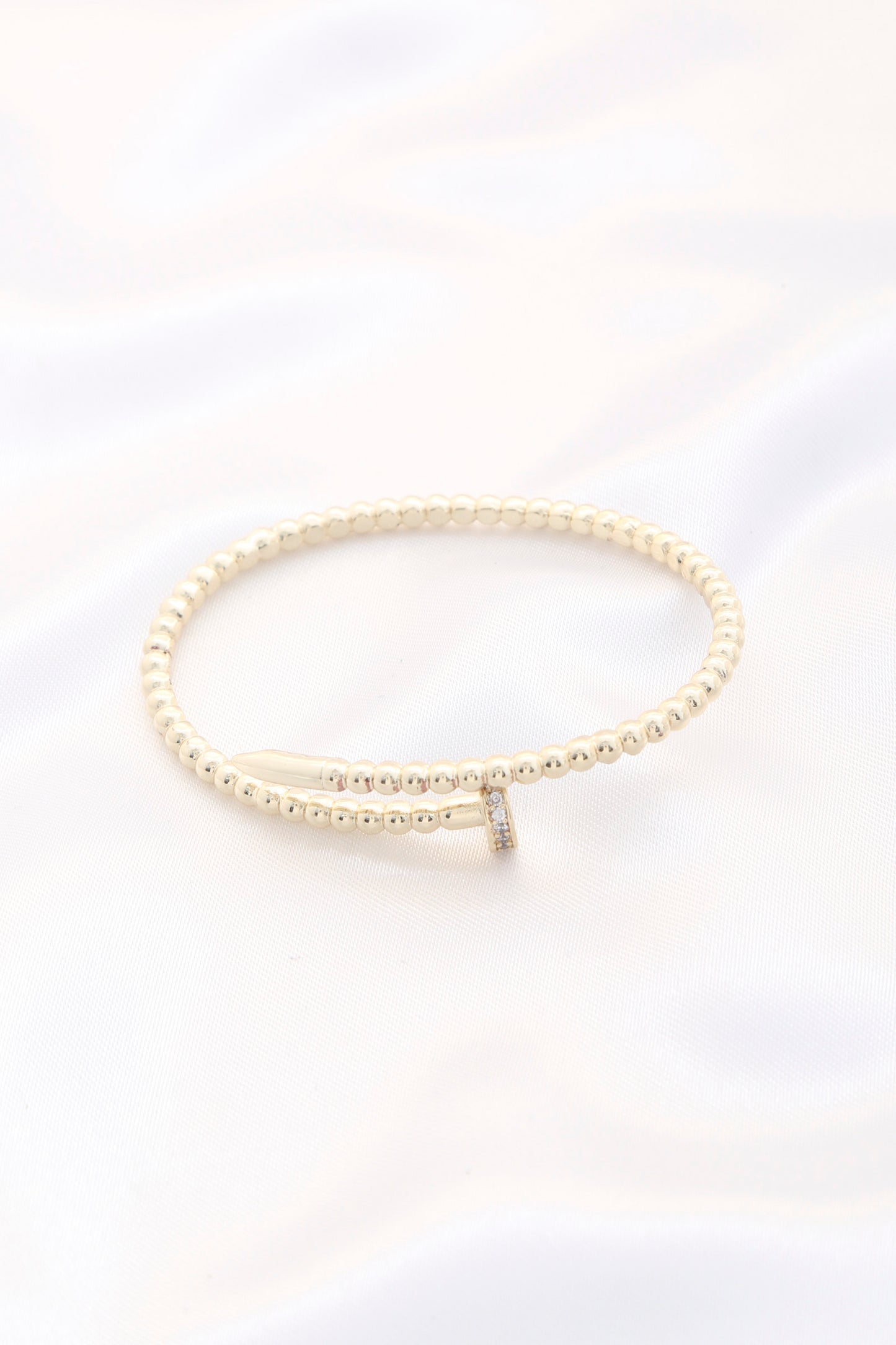 Crystal Nail Metal Bangle Bracelet